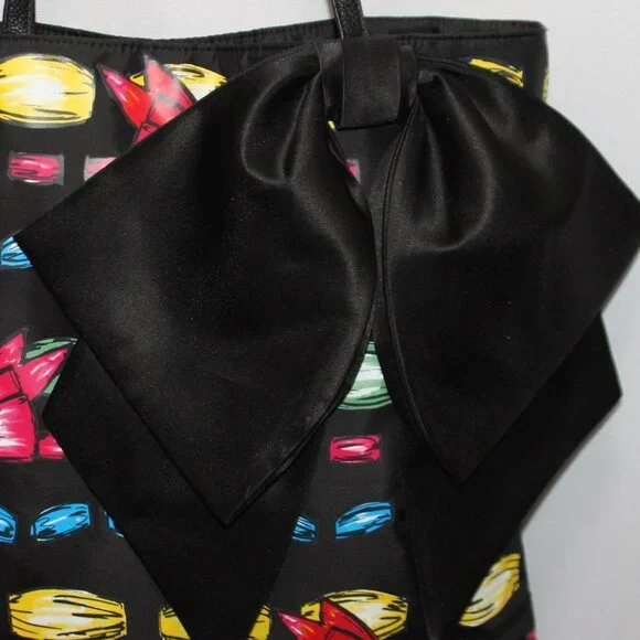 Brighton Take A Beau Big Bow Black Tote Shoulder Bag Purse - Picture 3 of 12